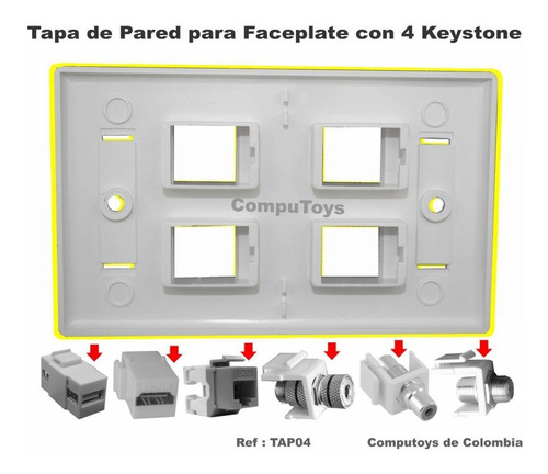 Imagen 2 de 6 de Tapa Pared 4 Keystone Estandar Ref: Tap04 Computoys Sas