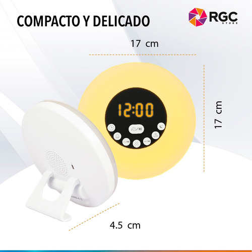 Imagen 7 de 10 de Radio Reloj Despertador Alarma Snooze Parlante Luces Led Usb
