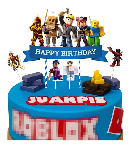 Robort Blox Juego De 5 Adornos Para Tartas Para Cajas De Are