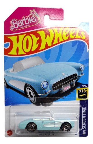 Carrito Hotwheels Corvette Barbie La Película Azul 