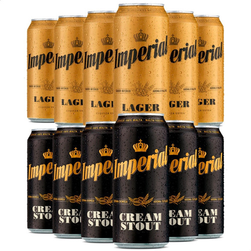 Cerveza Imperial Lager Rubia + Cream Stout Lata 473ml