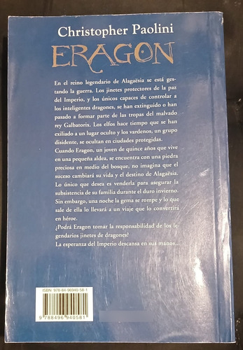 Eragon - Christopher Paolini - Editorial Rocabolsillo (Usado)