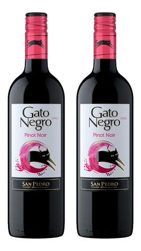 Kit 2 Vinhos Tinto Seco Pinot Noir Gato Negro 750 Ml