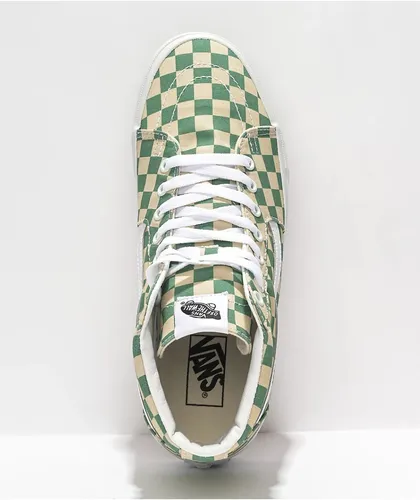 Green checkered old skool vans discount