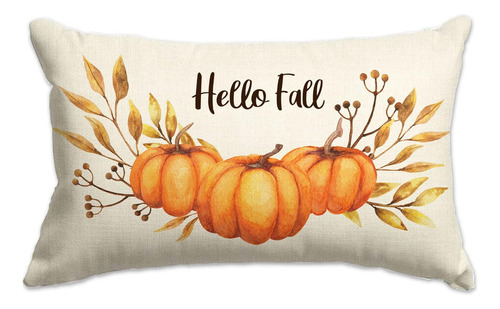 Jxzygmd Fundas De Almohada De Otoño 12x20 Acuarela Hola Cala