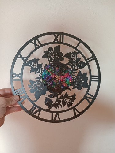Reloj De Diseño Con Numeros Romanos Negro Multicolor