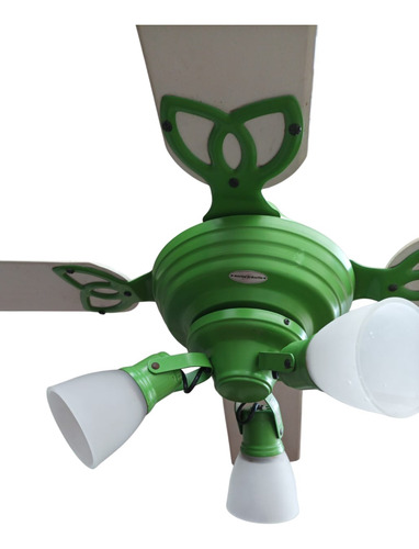 Ventilador De Techo Martin & Martin - Palas Madera - Usado 1.3 M 50hz Verde Blanco Madera 4 (Usado)