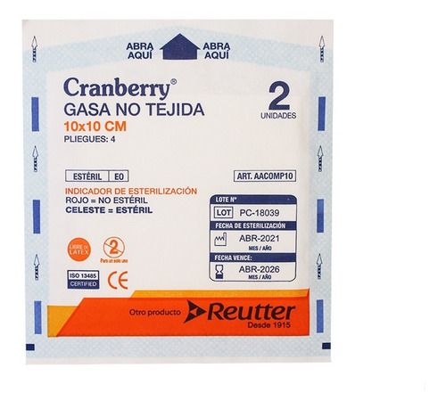 Imagen 2 de 5 de Gasa Estéril No Tejida, Tamaño 10x10 Cm -1 Caja De 50 Sobres
