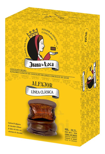 Alfajor Clasico Chocolate Negro Juana La Loca X 10 Unidades