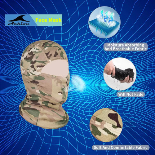 Pasamontañas Balaclava Proteccion Motocicleta Ciclismo Verde Militar