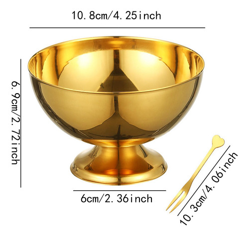 Tazón De Postre De Acero Inoxidable De , Taza De Postre De
