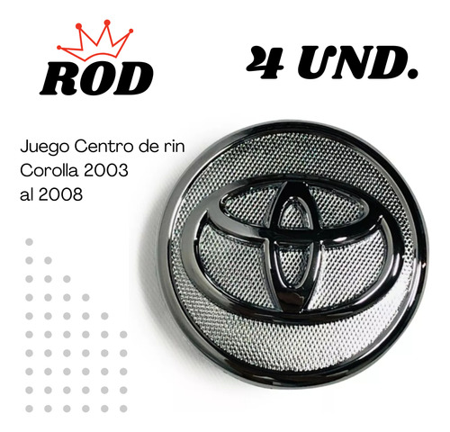 Juego Centro Rin Para Toyota Corolla 2003 Al 2008 4 Unidades