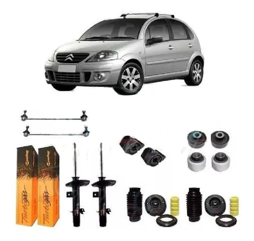 Kit Amortecedor Batente Buchas Bieleta Citroen C3 2006/...