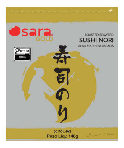 Alga Sushi Nori Osara Gold P/ Sushi E Temakis C/ 50 Folhas