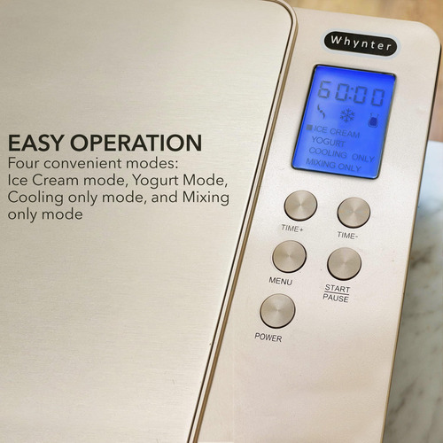 Máquina Para Hacer Helados Y Yogurt Whynter Icm-220cgy 2l