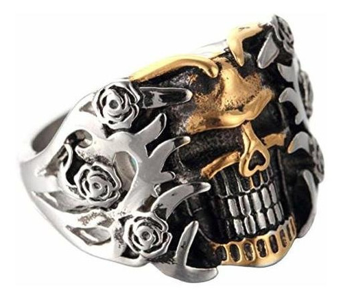 Anillo Calavera Estilo Gótico En Acero Inoxidable