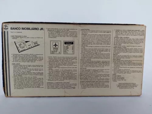 Brinquedos Raros - Tabuleiro do Jogo Banco Imobiliário Junior Ano 1980