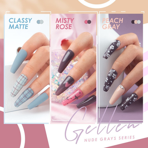 Gellen Kit De Esmalte De Uñas En Gel, 6 Colores Grises Nude,