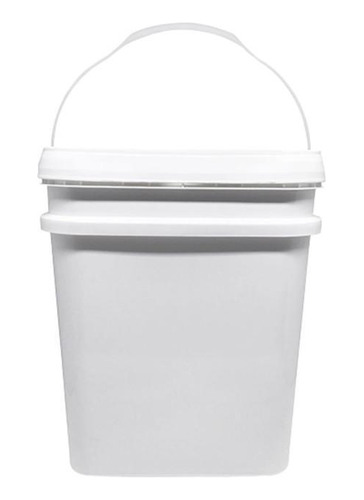 Balde Retangular 20l Com Tampa Lacre - Branco 100% Bpa Free