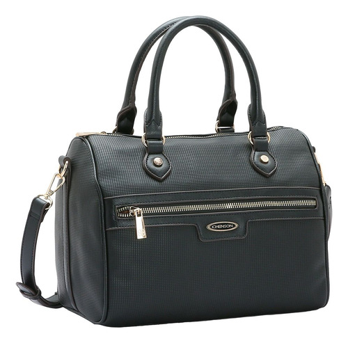 Bolsa Tote Transversal Bau Feminina Chenson 3484456 Cor Preto