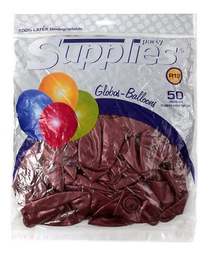 Imagen 2 de 3 de 50 Globos Nro12 Metalizado Marron 9000m19 Supplies Tpa Xavi