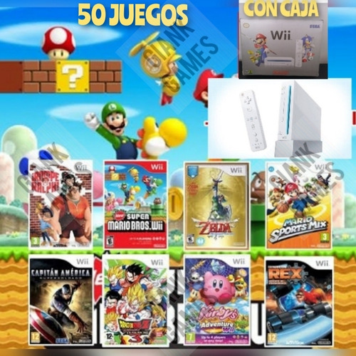 Nintendo Wii Con 35 Juegos Digitales Mario Luigi Yoshi Toad 