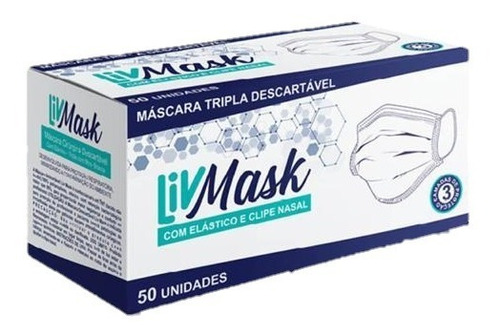Kit 200 Máscara Descartável Tripla Filtro E Proteção Nasal 