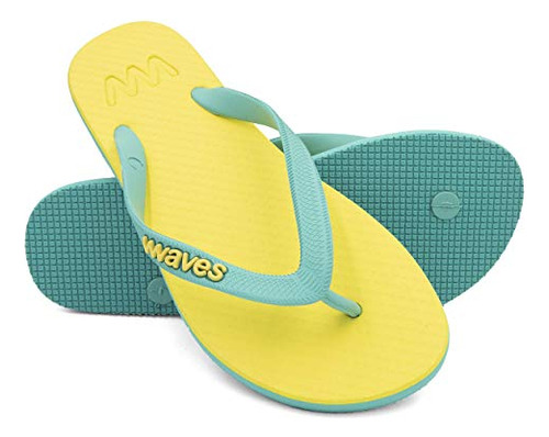 Waves Flip Flops For Women - 100% Natural  B07b2zzdzp_200324