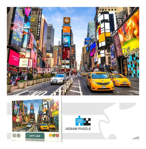 Puzzle 1000 Pzs Rompecabeza Time Square City Line New York