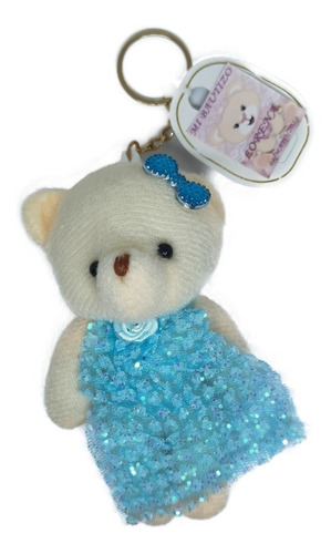 Recuerdo Bautizo Niña 6 Pz Llavero De Oso De Peluche