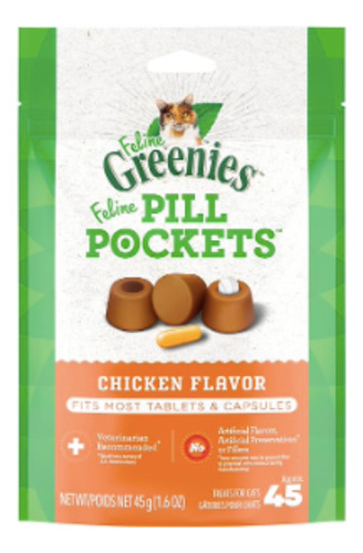 Greenies Pill Pocket Medicina Premios Para Gatos Pollo 45ct