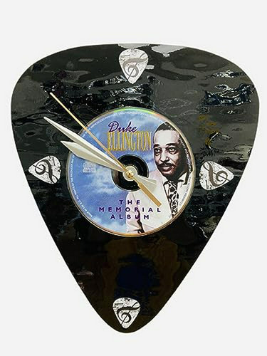 Reloj De Púa Y Cd Con Arte En Vidrio Duke Ellington.