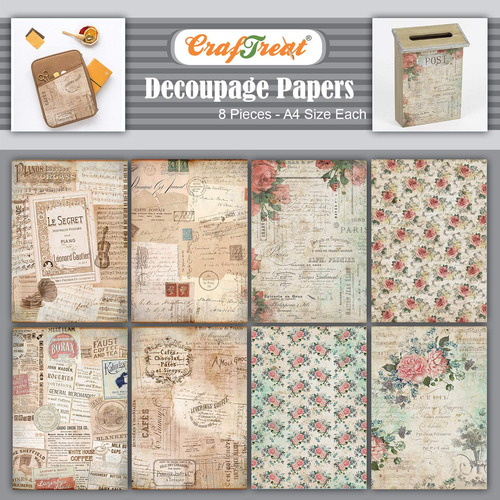 Craftreat Papel Decoupage Fanz Vintage Para Manualidad Fondo