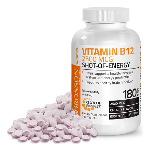 Vitamina B12 2500 Mcg Sublingual Liberacion Rapida 180 Tab