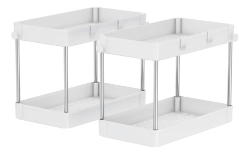 Organizador Estante Doble Cocina Blanco Pack X2 Unidades