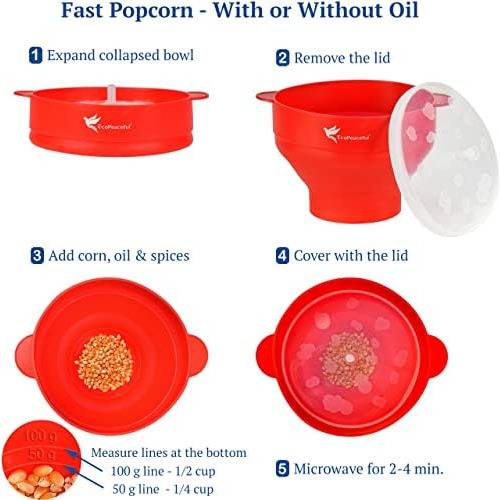 Recipiente Plegable De Silicona Para Palomitas De Maíz Para
