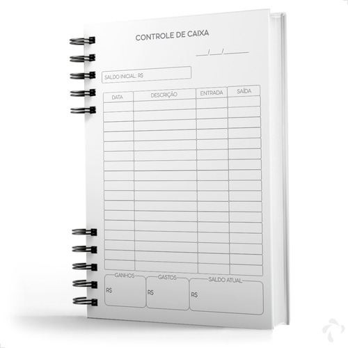 Caderno De Controle De Caixa Capa Dura Diário Target Ano 2025 Capa Bege