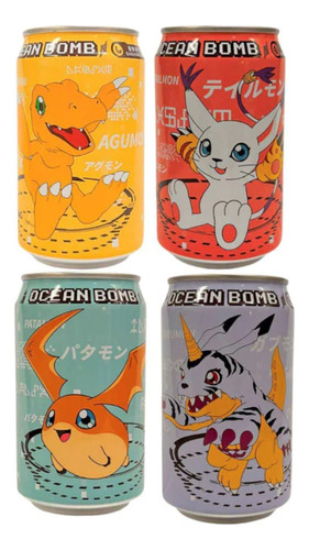 Digimon Soda Ocean Bomb Soda Anime Pack 4 Diseño (colección)