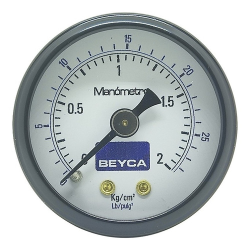 Manometro Beyca 2 Kg 40mm Rosca 1/8 Aire Gas Agua Aceite