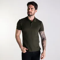 Comprar Camisa Polo Forum Algodão Pima Verde Militar