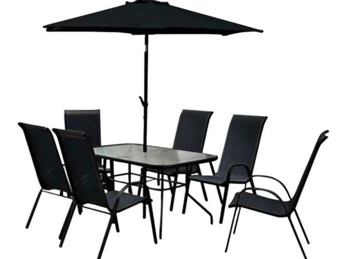 Comedor Negro Para Exterior. Envio Incluído.