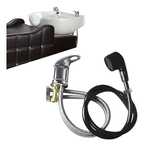 Grifo De Champú Para Salón, Cabezal De 80cmcon Tubo Negro