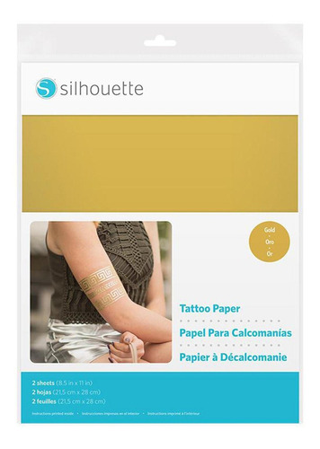 Papel Para Tatuajes Metálicos Silhouette Color Oro