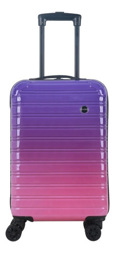 Valija Rigida Cabina Carry On Abs 8 Ruedas Giratorias Color Violeta-rosa