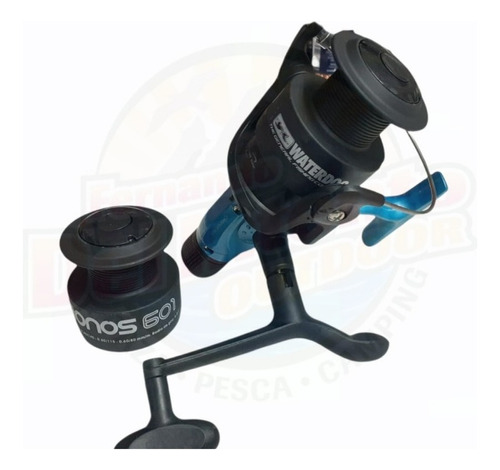 Reel Frontal Spinning Waterdog Cronos 601 Variada Rio Laguna Color Azul con plateado