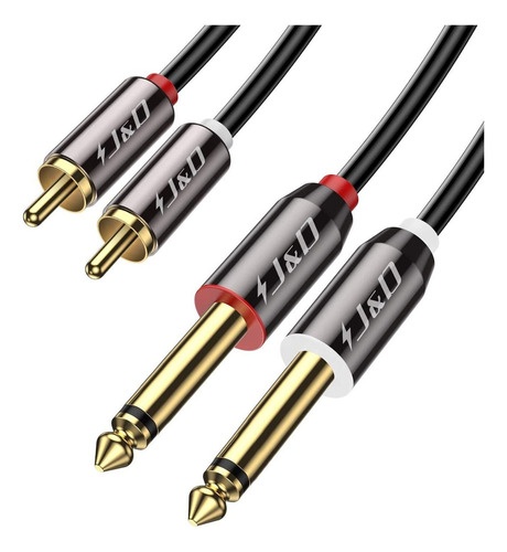 Cable De Interconexión De Audio 2 Ts 1/4 A 2 Rca M/m | Black