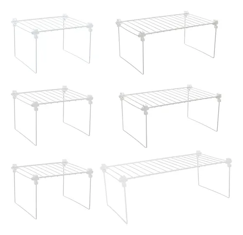 Metaltru Kit 7 Organizadores Aramados Cozinha Prateleira Armário Branco