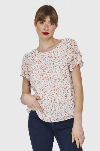 Blusa Print Floral Blanco Nicopoly