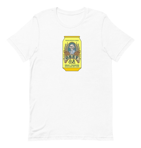 Playera Obey Lata. Head Changer. Washington Esqueleto.