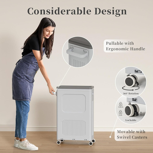 Cesta De Lavandería De 50l Con Tapa Y Ruedas